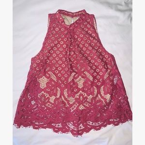 Sleeveless Formal Pink Top
